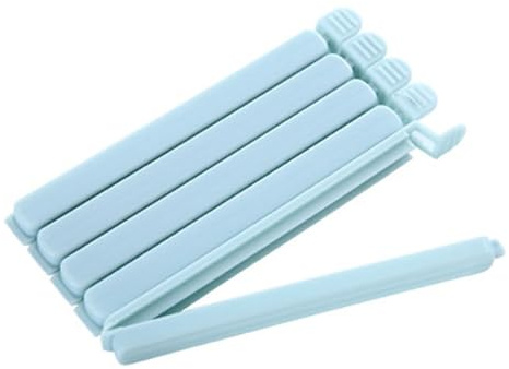 5 pezzi clip di chiusura per sacchetti per alimenti in plastica per snack, contenitori riutilizzabili portatili L blu