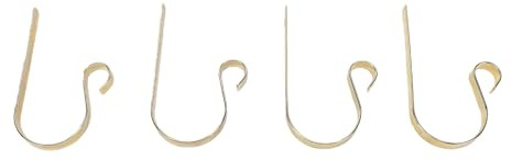 Gancio per Camino in Metallo, Antiscivolo, Resistente, per Calze, per Decorazioni Natalizie, 4 Pezzi in Ferro, 12 Cm (Gold)