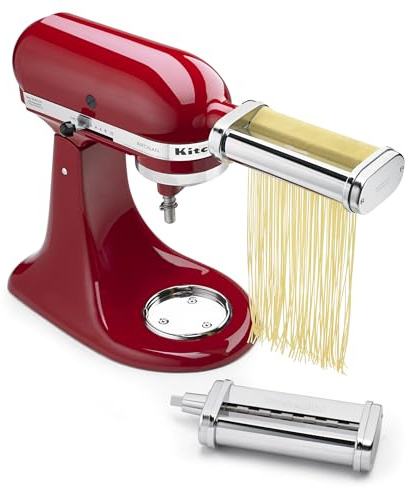 KitchenAid KSMPCA Nudelschneider-Aufsatz-Set (2 Stück), Einheitsgröße, Silber