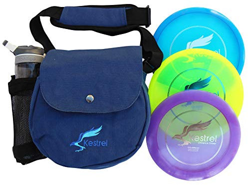 Pro Frisbee Golfscheiben-Set – 3 Disc-Golfscheiben & blaue Disc-Golftasche – inklusive Discgolf-Treiber, Mitteltöner-Disc & Disc-Golf-Putter – Pro Disc Golf-Set zum Genießen der Natur