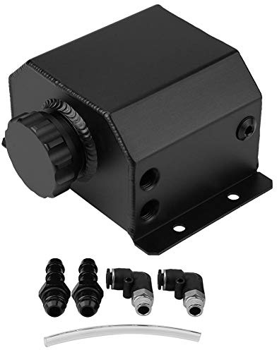 KIMISS Motore in lega di alluminio Serbatoio olio universale Serbatoio traspirante Serbatoio filtro di scarico gas di scarico(nero)