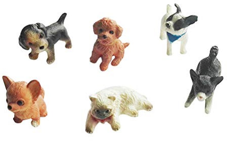 Toyvian 6 stücke Mini cat Dekorationen Hund Figuren Tiere Miniatur pet Spielzeug Ornamente