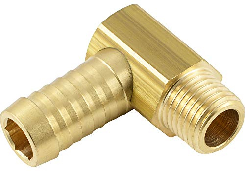 Fittingteile - Schlauchtülle mit Metrischem Außengewinde Winkel Messing (Ausführung: Winkel-AG / M8 x 0,75-9 mm)