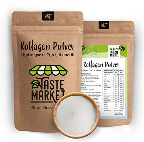 Kollagen Pulver 1 kg GRÖSSENAUSWAHL | Collagen Hydrolysat ohne Zusätze | geschmacksneutral | Eiweiß Pulver | Peptide Typ 1,2,3 (1 kg)