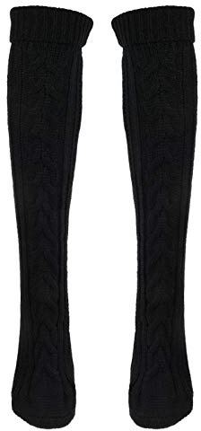 ABOOFAN Calcetines Largos Mujer Térmicos de Punto Diseño por Encima Rodilla, Acrílicos Cálidos y Fáciles de Poner para Uso Diario y Fiestas