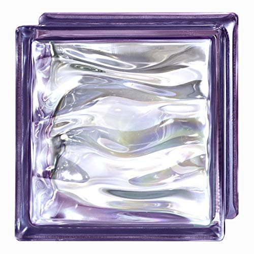 Bormioli Rocco Lot de 6 blocs en verre avec perles d'eau Violet 19 x 19 x 8 cm