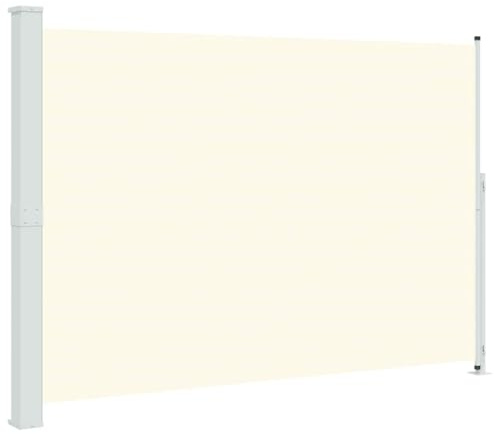 vidaXL Seitenmarkise Ausziehbar UV-beständig Sonnenschutz Sichtschutz Windschutz Seitenrollo Markise Balkon Garten Terrasse 200x300cm Creme