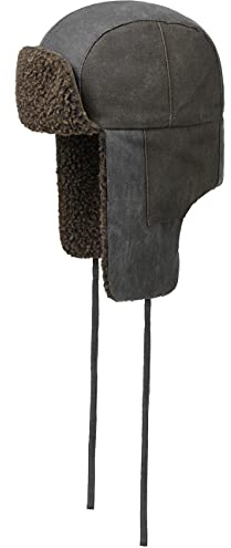Stetson Fairbanks Cotton Bomber Fliegermütze Herren Wärmende Wintermütze Gefüttert Mit hochbindbaren Ohrenklappen Pilotenmütze Herbst Winter braun L (58-59 cm)