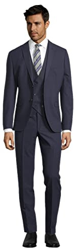 Steffen Klein Herren Anzug - Dreiteiler - Slim Fit - Business Anzug mit Weste - Elastischer Komfort