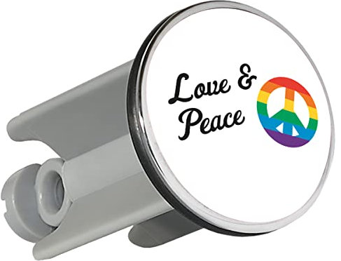 Huuraa Waschbeckenstöpsel Love & Peace Geschenk 4cm für Waschbecken Abflussstopfen Love & Peace Geschenkidee