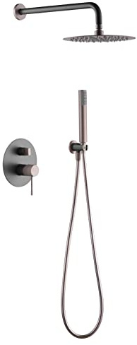 IMEX - Duschuppsättning, Monomando Dusch Kit Infälld vägg - 2-vägs - LINE SERIE Grå Matt och Champagne - GPD038/GC