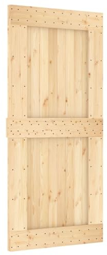 vidaXL Tür, Schiebetür mit Schiebetürbeschlägen, Holztür Schiebetürsystem für Schlafzimmer Scheunen, Innentür Zimmertür, Massivholz Kiefer