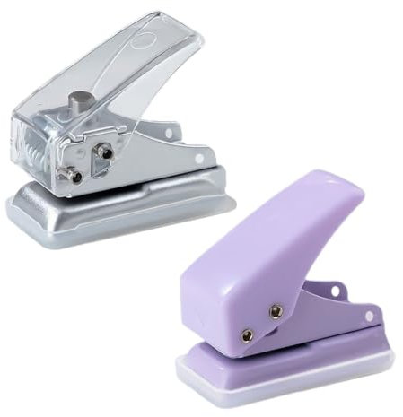 Locher, 2pcs 1 Loch Mini Papier Locher Ein Lochzange,Lochstanzer, Metall-Lochzange, Stanzer Handheld Portable Single Loch Puncher 10 Blätter auf einmal, zufällige Farbe