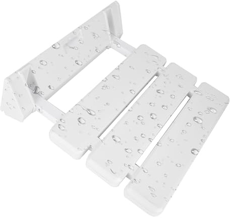 Shower Seat,Wall Mounted Shower Seat,Foldable Bathroom Bench for Home Sauna Room Use White