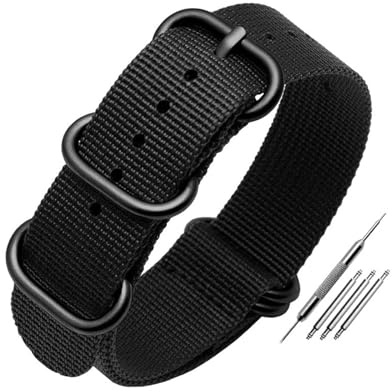 ROWCES Nylon-Uhrenarmband, 16mm – 26mm, wasserdichtes Uhrenarmband, einfarbiges Uhren-Ersatzarmband + Installationswerkzeuge, 26mm