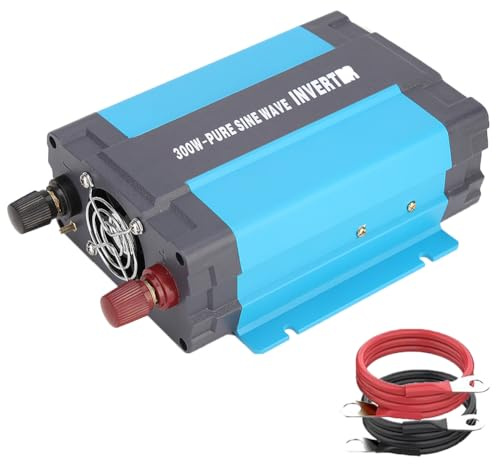 SolaMr 300W Power Inverter Pure Sine Wave 24V DC to 220/230/240V AC Converter with USB 1 A Charging Ports and AC Outlets for Vehicle Mounted System and Home Systems - 300W