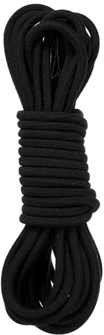 PATIKIL 16,4 Fuß Chinesisches Springseil, buntes Stretch-Sprungseil, chinesisches elastisches Seil zum Springen am Knöchel für Outdoor-Übungen, Schwarz