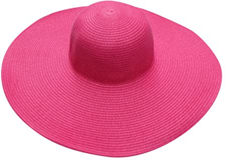 GBEN Sonnenhut für Frauen Faltbarer Strohhut Damen mit Breiter Krempe Sommerhut Damen Elegant Damenhüte Summer Beach Cap für Reise Urlaub und Strand (Hot Pink, One Size)