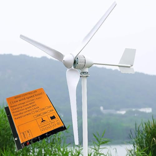 ZHOZHUT 3000W Windkraftanlagen 24V / 48V Windturbinen Windräder Mit 3 Flügeln Und MPPT Controller Horizontale Windgenerator Für Zuhause Geräuscharm Und Hocheffizient Für Garten, Außenbereich,3kw,24V