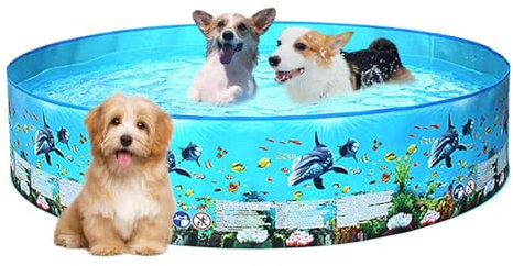 Hundeschwimmbecken, großer Faltbarer Pool | Badebecken,Rutschfester Pool für Kinder und Hundeverdickungspool für Babys, Mädchen, oder Haustiere