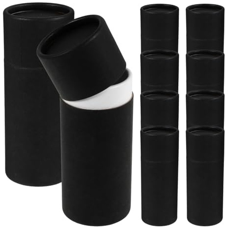 Cylinder Tube Packaging Boxes: 10pcs Empty Round Cardboard Box Tube Container with Lid 30ml Essential Oil Bottles Cylinder Storage Canister for Tea Coffee Cosmetic DIY Crafts