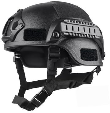 JIANFA Taktischer Helm, Stoßfester Airsoft-Helm, Armee-Helm mit verstellbarer Schnalle für reales CS, Outdoor-Sport, taktische Spiele, Schwarz