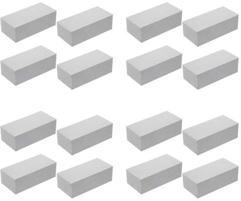 Qupdjxukis 16 Piezas Espuma Floral para Flores Artificiales Bloques de Espuma Floral HúMeda Bloques para FloristeríA Gris para Arreglos Florales