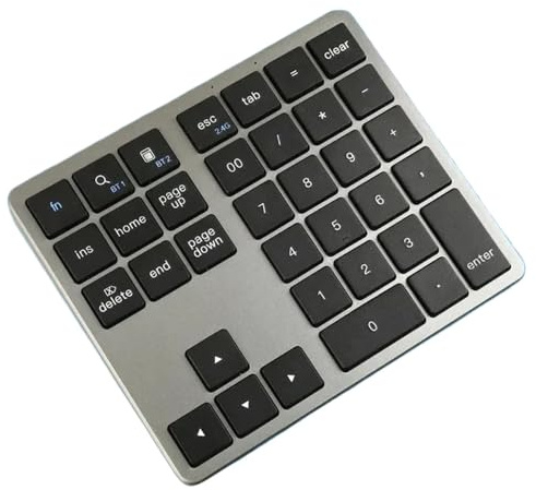 XXINGYULI Tastierino numerico Bluetooth ricaricabile wireless 35 tastierino numerico per l'immissione dati compatibile con vari dispositivi(Dark grey)