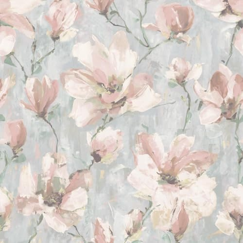 Camilla Floral Blush Wallpaper - Floral Pattern Vintage Romantic - Traditional Paste The Wall Vinyl