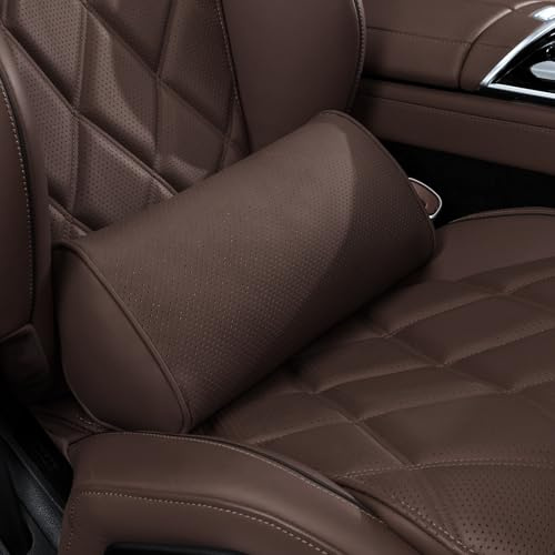 Dapucarin Cuscino Lombare Ergonomico Auto, Cuscino di Supporto Lombare per Sedia Ufficio, Supporto Lombare Divano, Parte Bassa Schiena in Memory Foam per Seggiolino, Marrone, 1 Pezzo