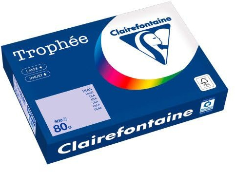 Clairefontaine Trophée farbiges Papier, intensive Farben, A4, 80 g, 500 Blatt, Flieder