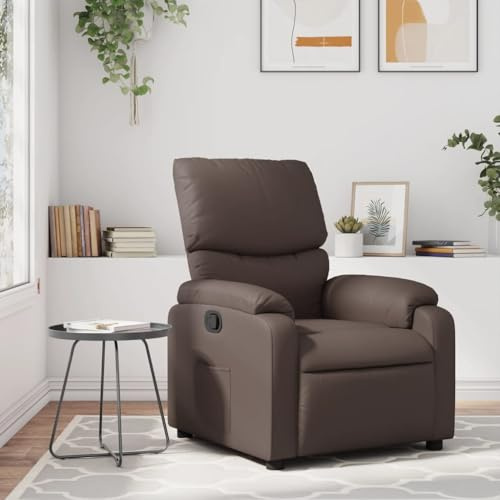 CKioict Relaxsessel Braun Kunstleder Chair cocktailsessel for Balkon Schlafzimmer