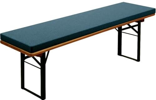 AQIGR Cojines para Bancos de Cerveza 220x25 180x30 200x30 para Exterior/Interiores con Cremallera, Jardín Cojín Banco con Desenfundable Lavable y Fondo Antideslizante(Azul Oscuro,60x40x3cm)