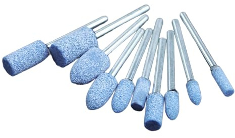 10 x rotierende Frässtifte, Schleifkopf, 0,35 cm Schaft, Schleifmittel für Holzschnitzerei, Stein, Polieren, Drehwerkzeug, Polier-Bits