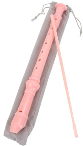 Zerodeko Abs Sopranblockflöte für Geruchsfreies Langlebiges Material Pädagogisches Musikinstrument für Anfänger Rosa Flöte mit Deutschem Griffsystem zum Lernen