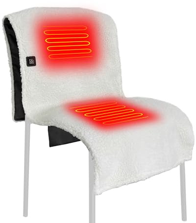 Coussinet de chaise Sherpa chauffé électrique avec commandes température réglables pour canapé sofa - Expérience assise chaude et confortable