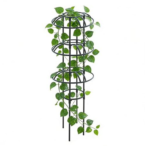 Rejilla para plantas de interior – Soporte de jardín de metal inoxidable | Soporte para plantas, ayuda para rosas, obeliscos | ayuda para enredaderas como obelisco para clemátides, y plantas