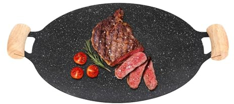 Poêle Teppanyaki | chauffante à Induction pour Barbecue Ronde antiadhésive