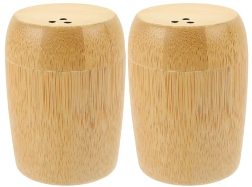 EXAOMBLE 2 St Äggformad Tandpetarhållare i Bambuträmaterial Stabil och Spillfri Dispenser med Lock Portabel Tandpetarask för Kök Restaurang och Hotellbruk