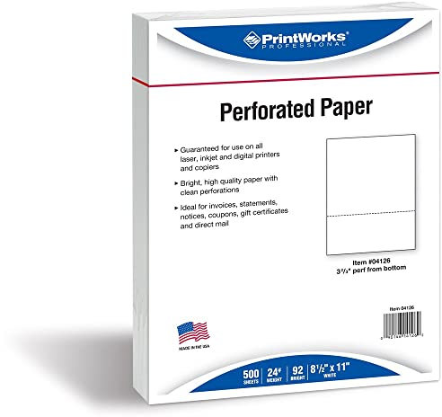 PrintWorks Professional 04126 perforiertes Papier, 9,5 cm, 500 Blatt, 10,9 kg, Weiß