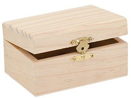 Glorex 6 1682 201 - Holzbox aus Kiefernholz, rechteckig, mit Verschluss, ca. 11,5 x 8 x 6 cm groß, FSC Mix, zum Bemalen, Bekleben oder Verzieren mit dem Brandmalkolben
