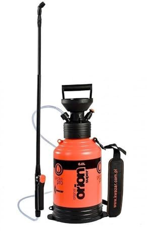 Kwazar 20010006 Orion Super Drucksprühgerät mit Tragegurt 6,0 L, für den Garten, Pflanzenschutzmittel, Pestizide, Chemikalienresistent, rot, 22 x 22 x 64 cm