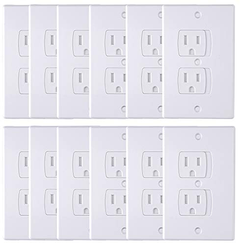 AUSTOR 12 Pack Baby Safety Electric Outlet Covers Baby Safety Self Closing Wall Socket Plugs Plate Alternate for Child Proofing