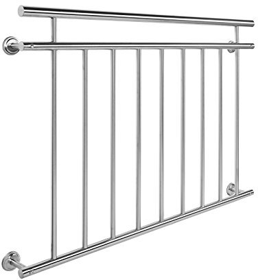 Wiltec Balkongeländer aus Edelstahl 90x128cm französisches Geländer für Balkon Sicher Elegant Robust Geländer Balkonbrüstung