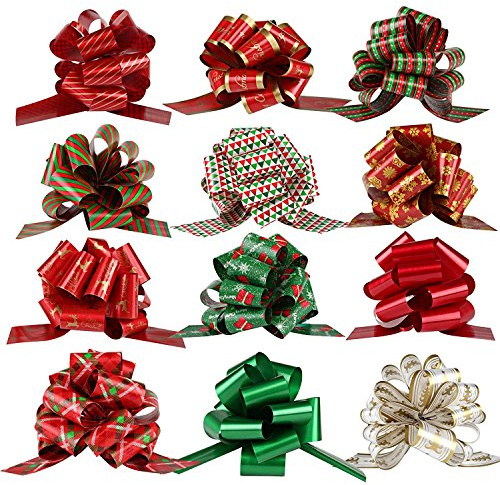 Naler 12 x Geschenkschleife PVC Geschkenk Band für Weihnacht Geschenkverpackung