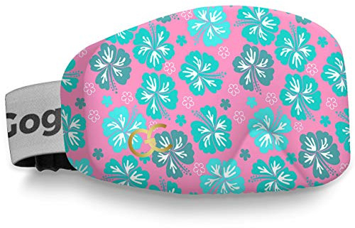 GogglesCover Ski Goggles Protective Cover, Protective Goggle Cover Portable, Ski Goggle Cover Sleeve Anti-Scratch, Ski Goggles Accessories, Ski Equipment, Hibiscus Pink Design