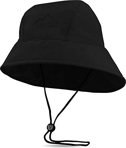 Südwester Regenmütze Regenhut mit Netzfutter, Kordelzug und reflektierendem Element - 100% wasserdicht
