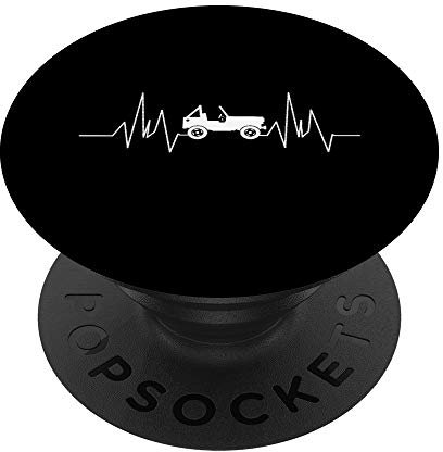 Heartbeat Car Véhicule tout-terrain Heartbeat Pulse Ekg PopSockets PopGrip - Support et Grip pour Smartphone/Tablette avec un Top Interchangeable