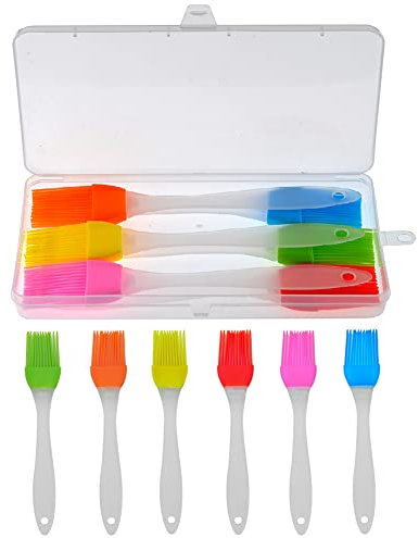 VooGenzek 6 Pezzi Pennelli in Silicone, Pennello da Cucina, Spazzole in Silicone Resistente al Calore per Barbecue, per Cottura Pasticceria, 6 Colore