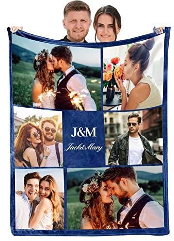 NIBESSER Personalisierte Decke Mit Foto Text Super Weich Personalisierte Fotodecke Personalisierte kuscheldecke Collage, für Geburtstag Weihnachten Hochzeit Jahrestag Geschenk